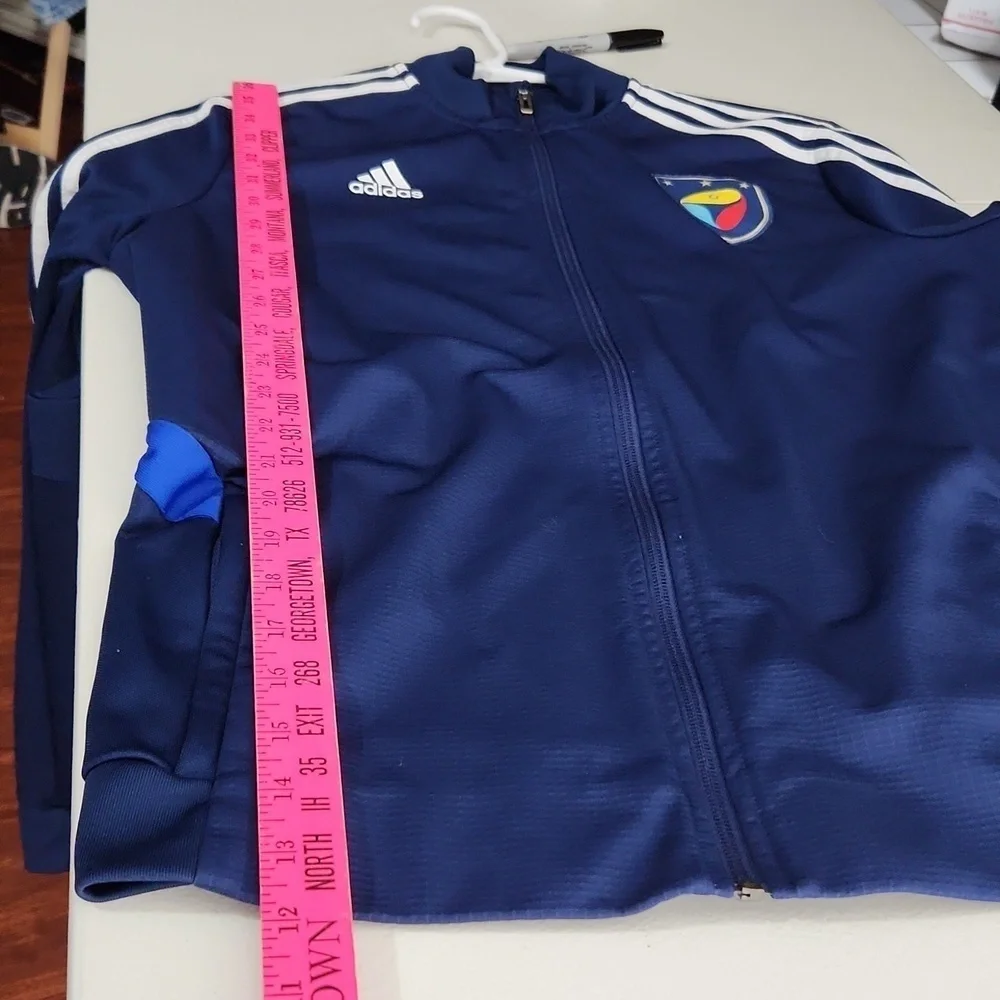 Adidas Idea Sport Soccer Academy Jacket Size L Blue White Blokecore